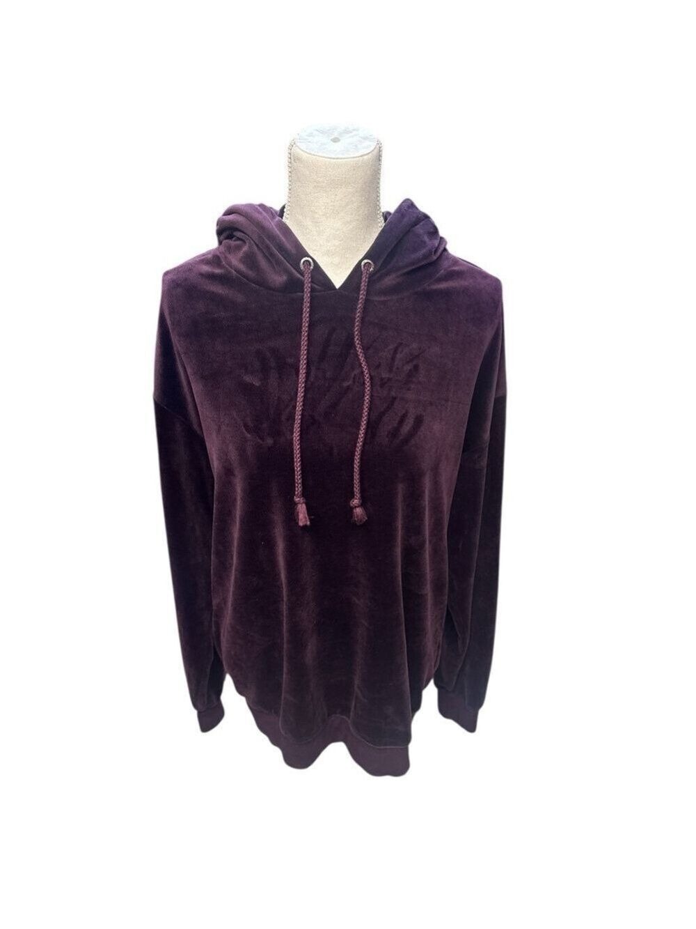 Joe’s Jeans Women's Velour Hoodie Sweatshirt Purple Casual Pullover Size M